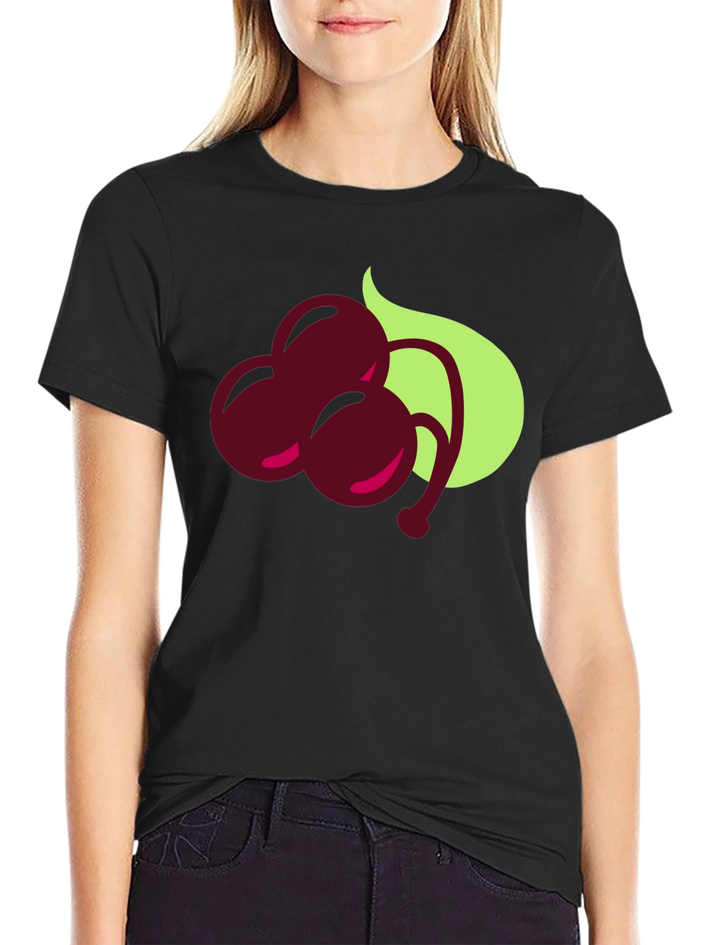 Cherry Graphic Black T-Shirt