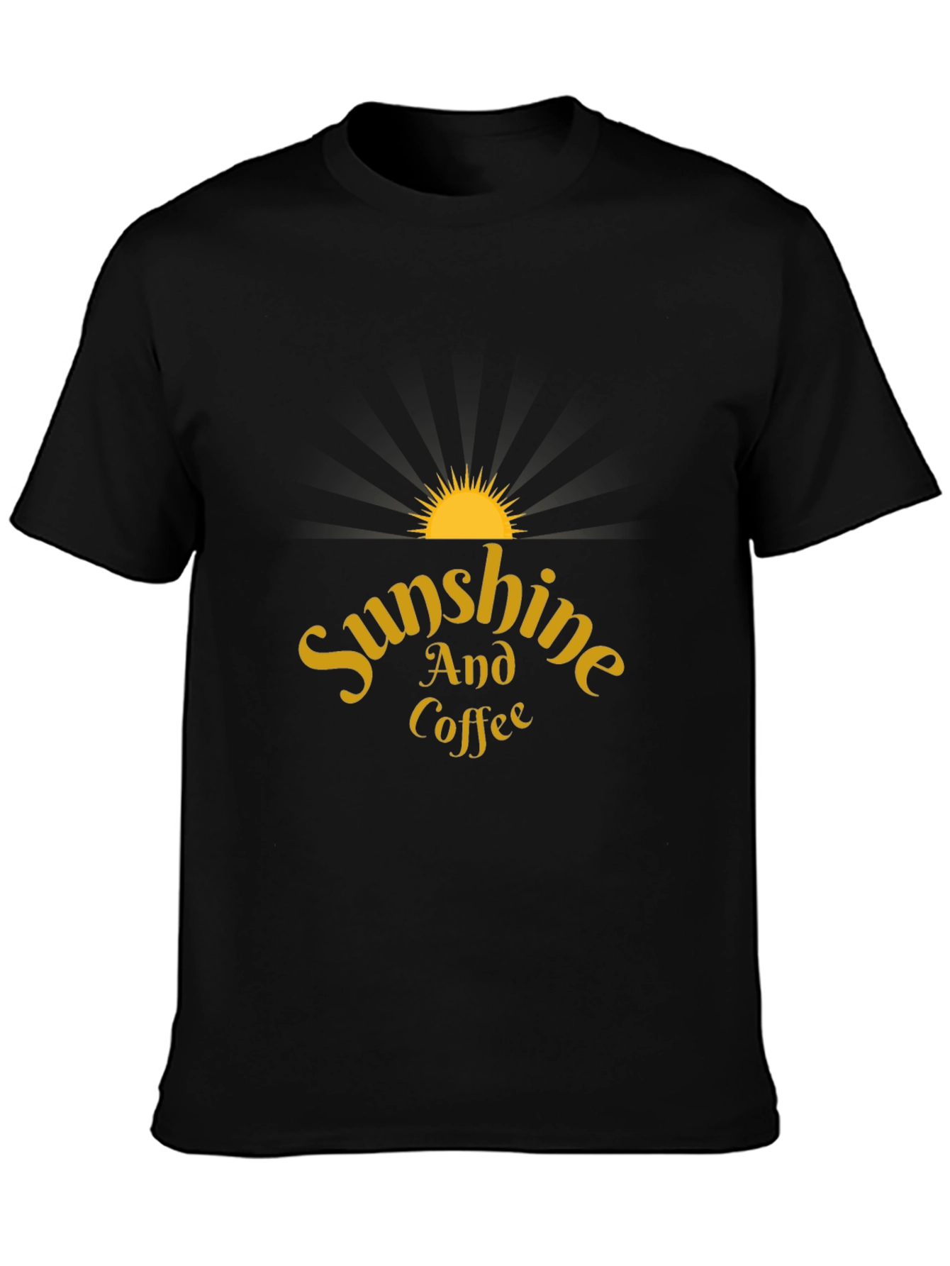 Sunshine and Coffee Black T-Shirt