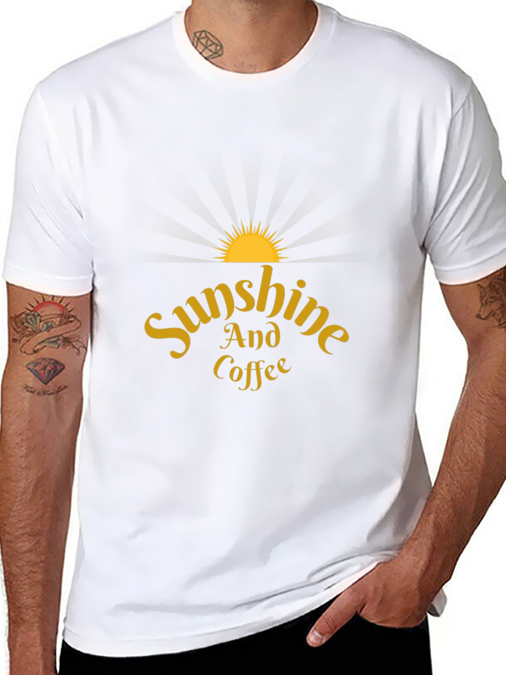 Sunshine and Coffee Black T-Shirt