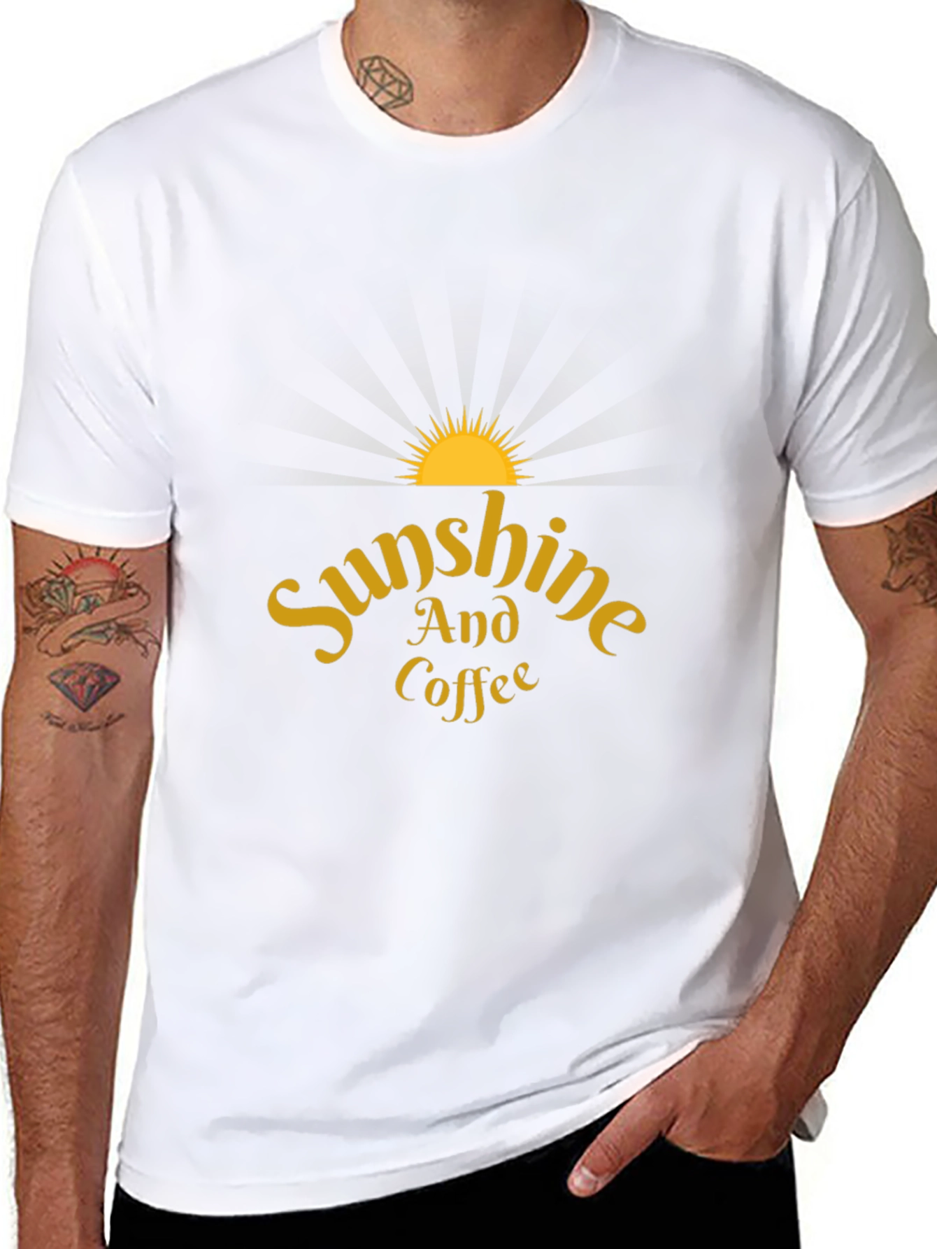 Sunshine and Coffee Black T-Shirt