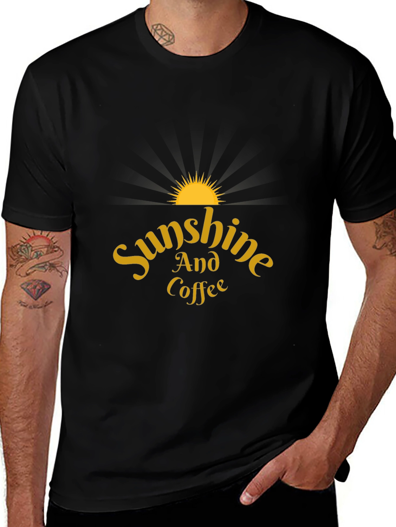 Sunshine and Coffee Black T-Shirt