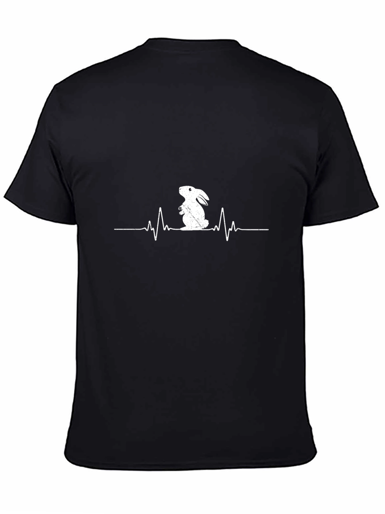 Rabbit Heartbeat T-Shirt - Black Cotton