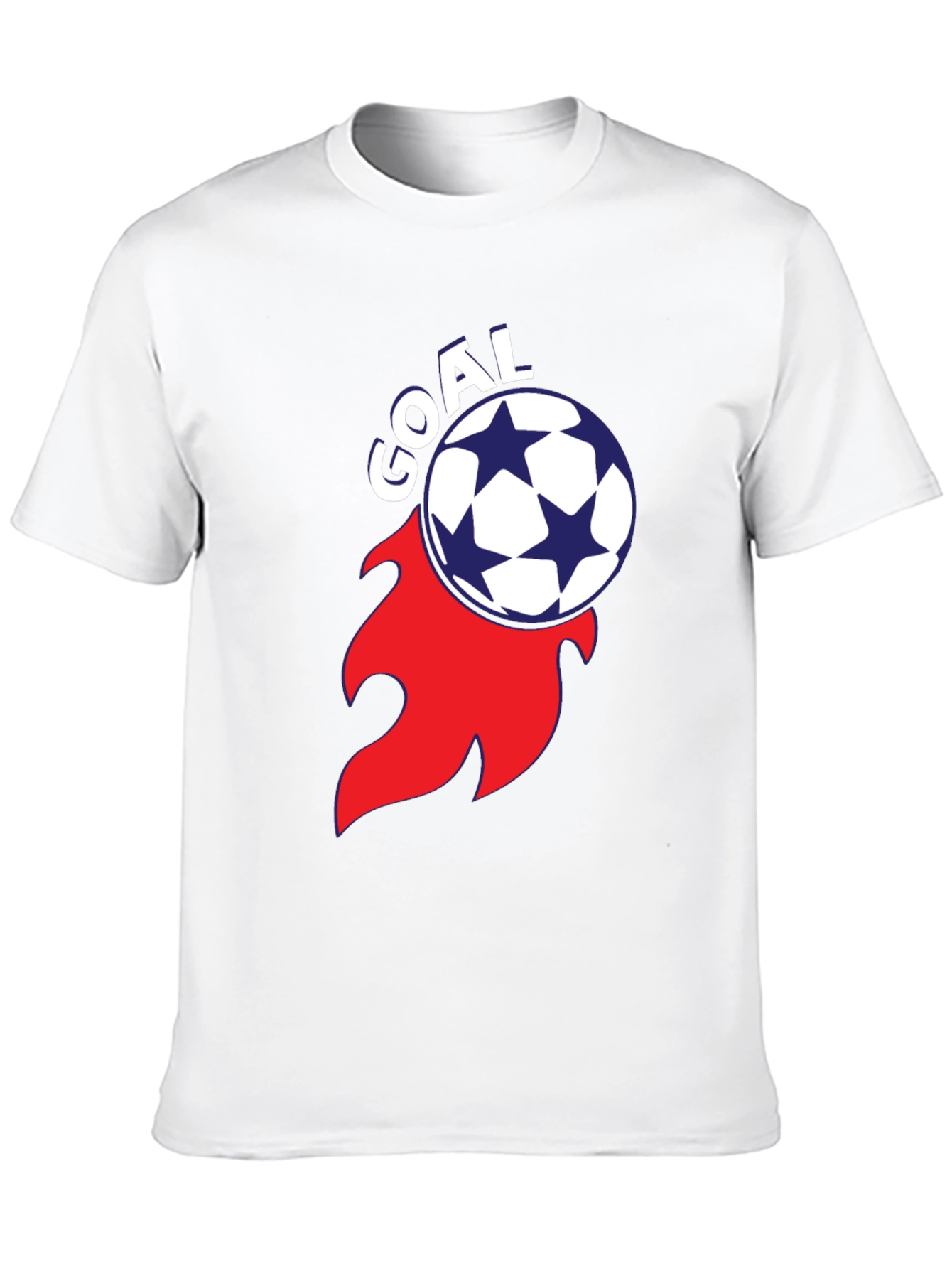 Goal! Soccer Ball Flame Graphic Tee - Stylish Black T-Shirt