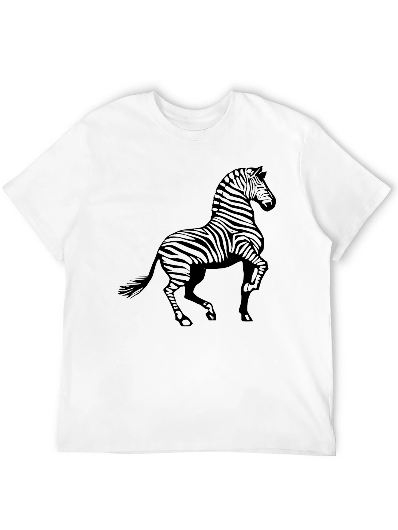 Zebra Graphic Print Black T-Shirt