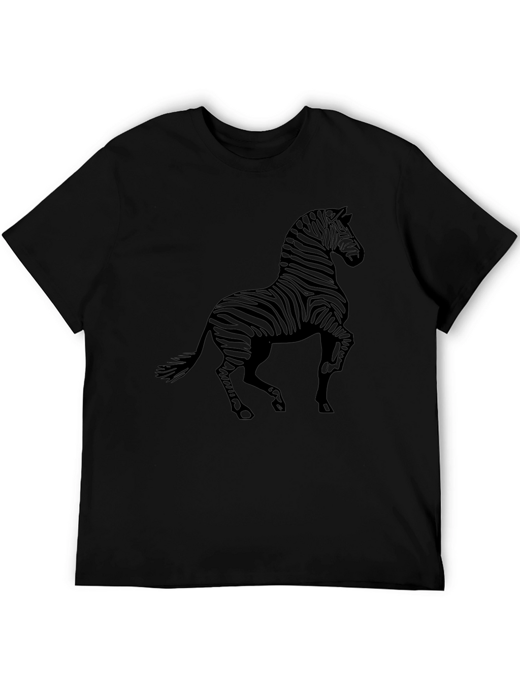 Zebra Graphic Print Black T-Shirt
