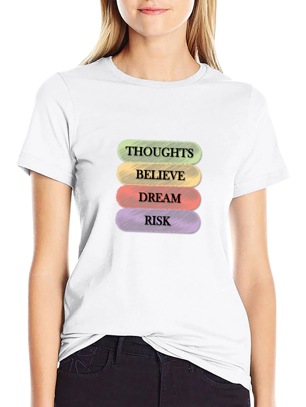 Thoughts Believe Dream Risk Graphic Tee