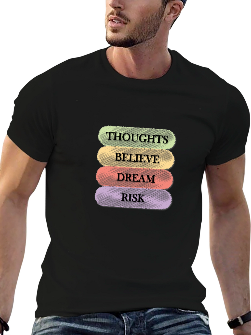 Thoughts Believe Dream Risk Graphic Tee