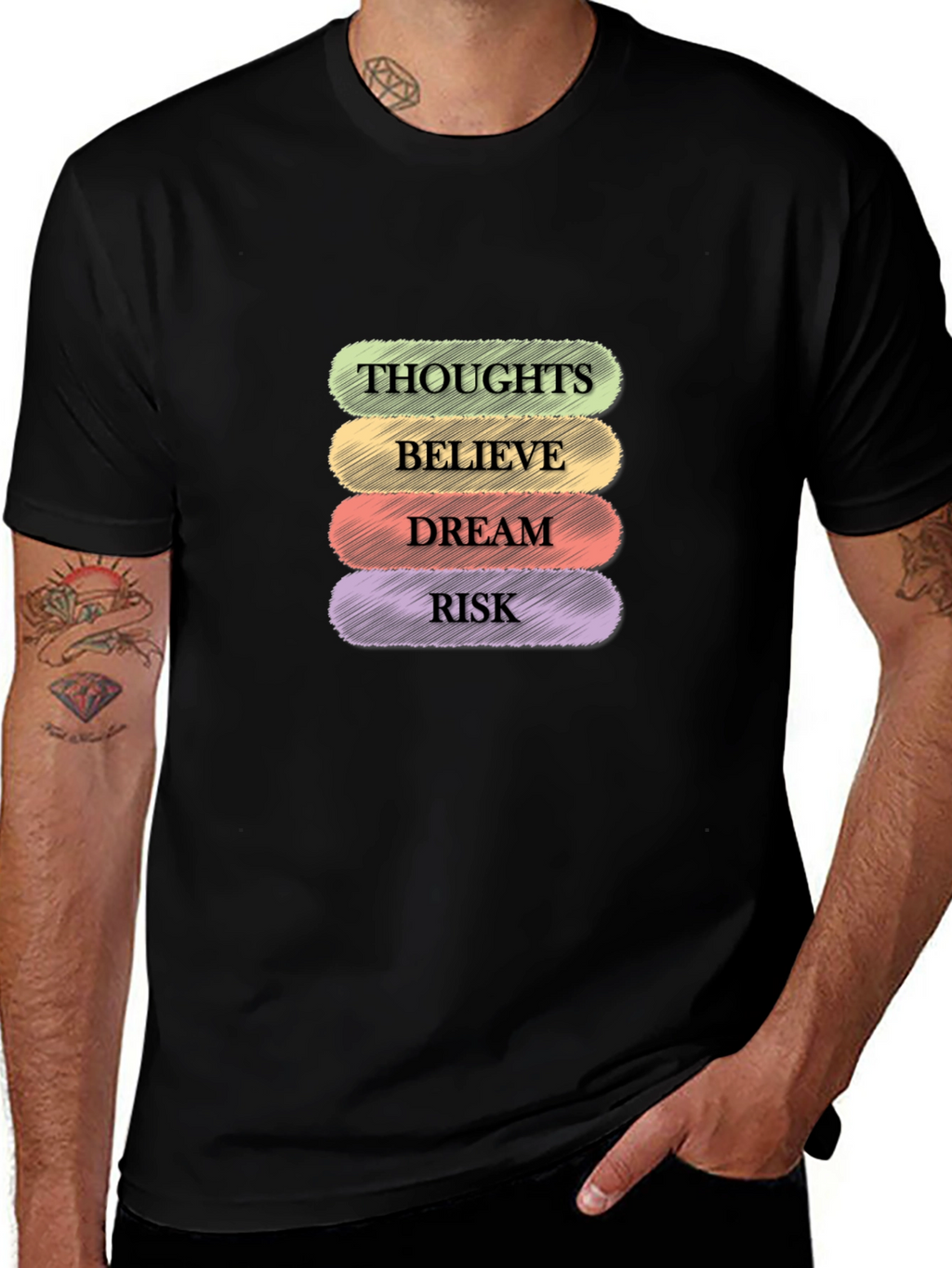 Thoughts Believe Dream Risk Graphic Tee