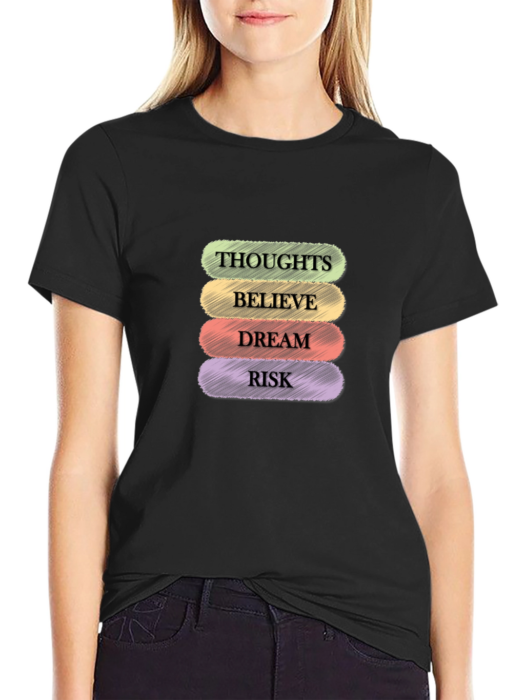 Thoughts Believe Dream Risk Graphic Tee