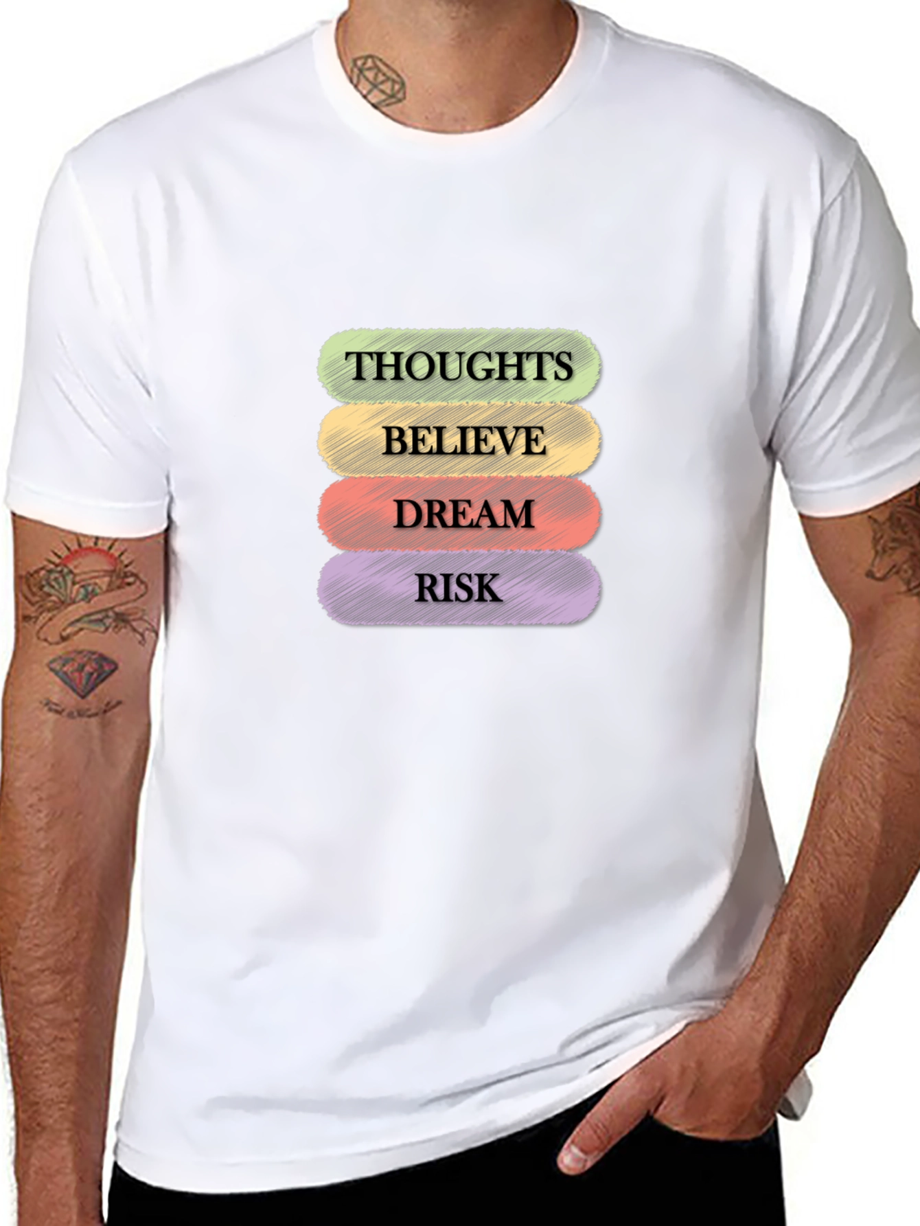 Thoughts Believe Dream Risk Graphic Tee