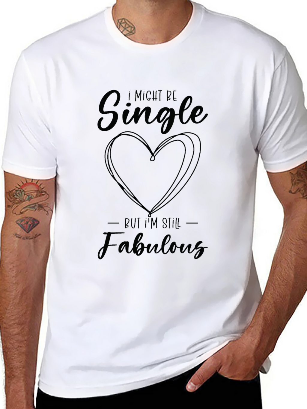 Single & Fabulous Black Graphic T-Shirt