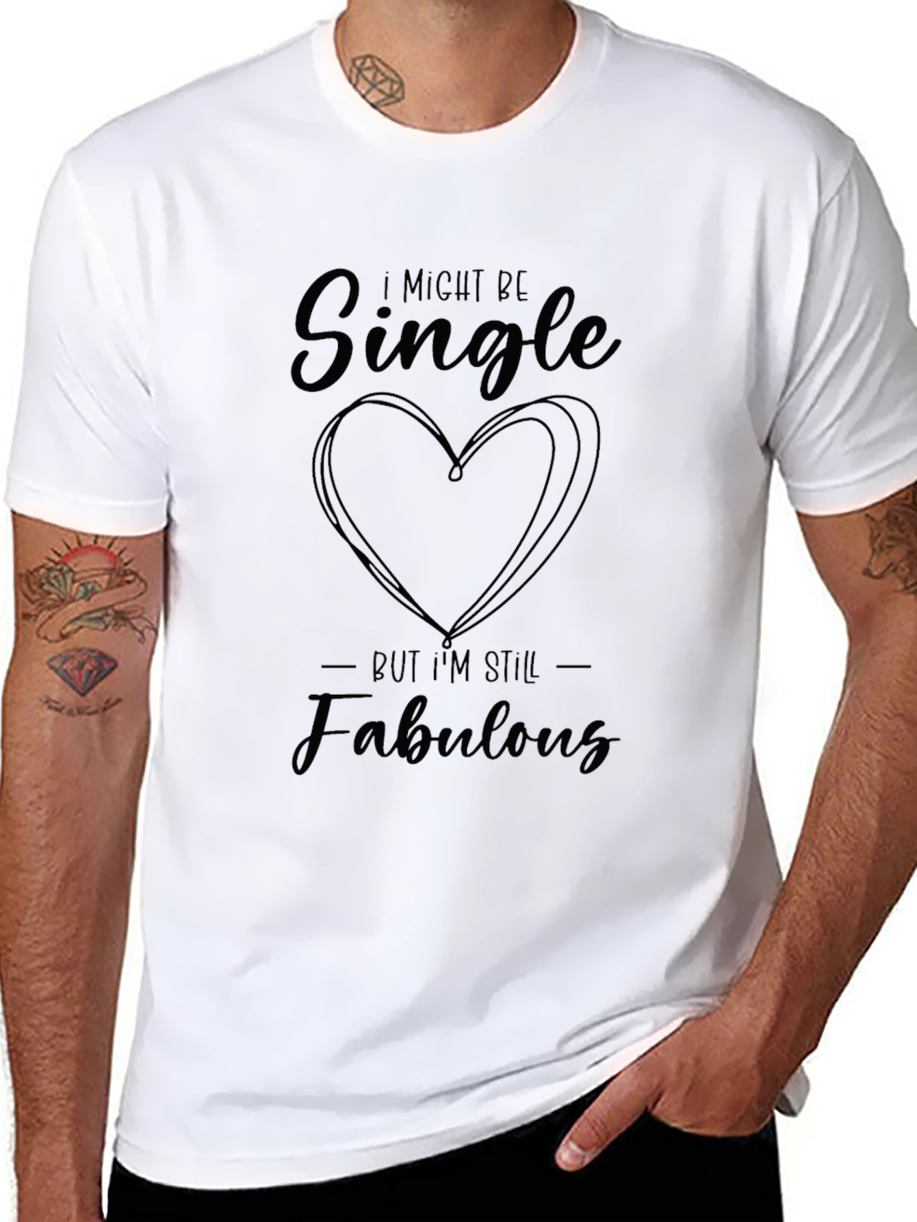 Single & Fabulous Black Graphic T-Shirt