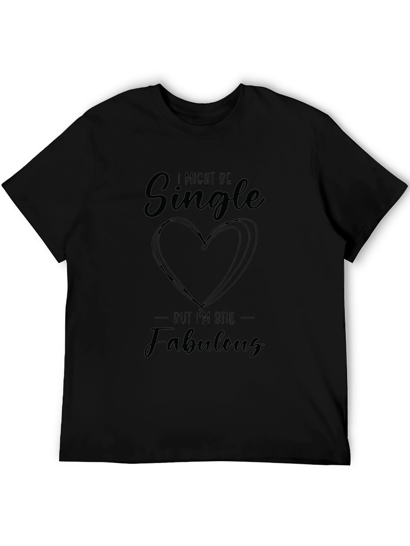 Single & Fabulous Black Graphic T-Shirt