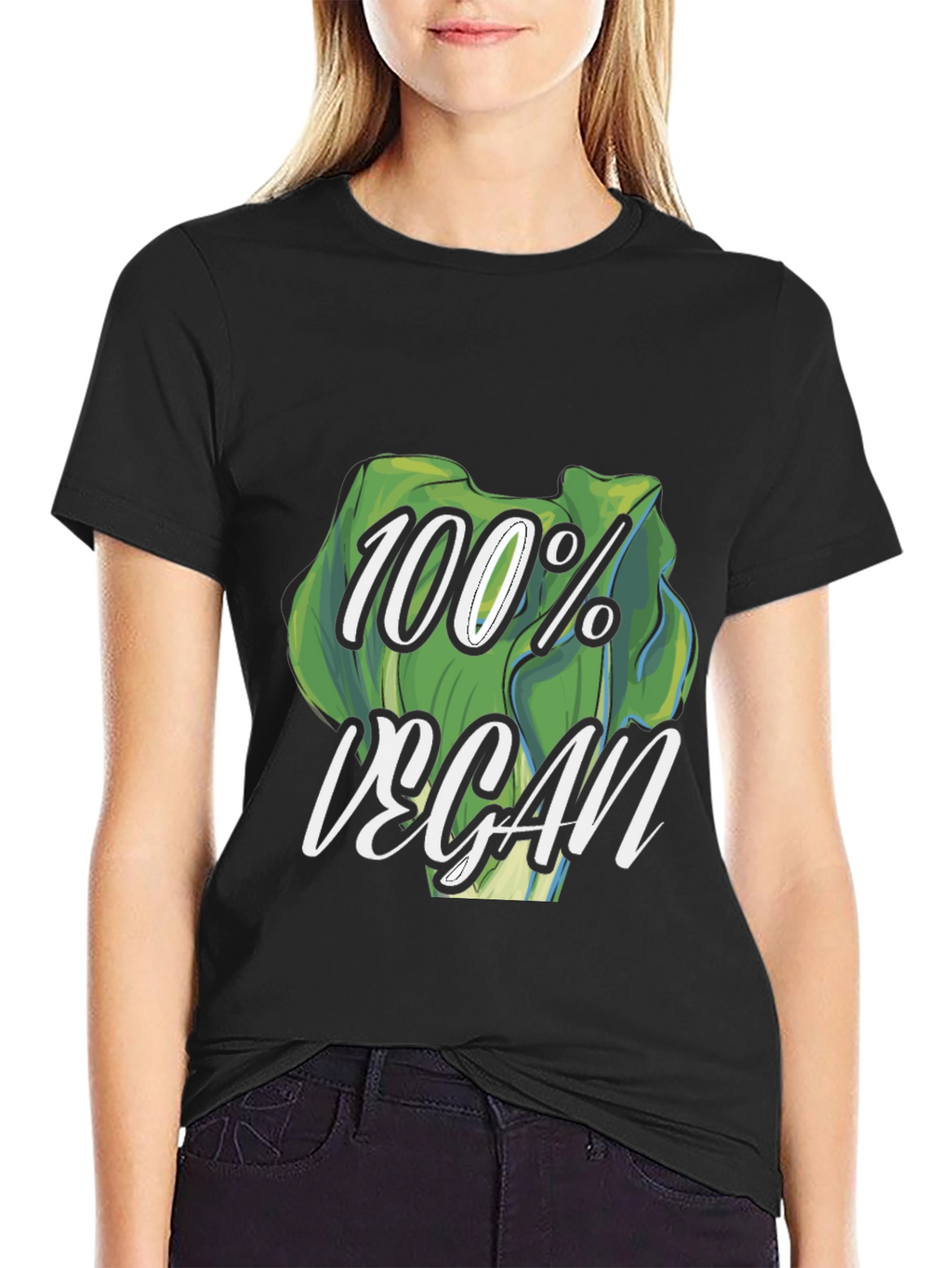 100% Vegan Graphic Tee - Black T-Shirt