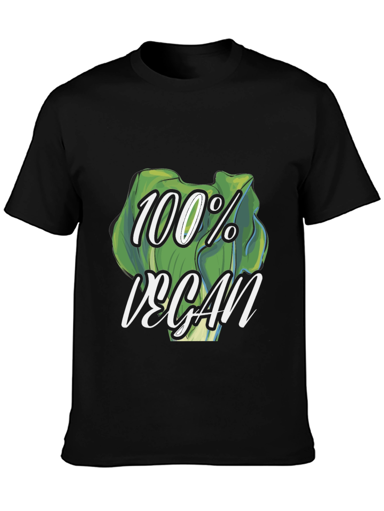 100% Vegan Graphic Tee - Black T-Shirt