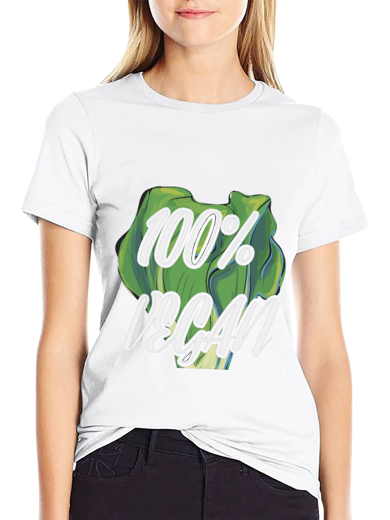 100% Vegan Graphic Tee - Black T-Shirt