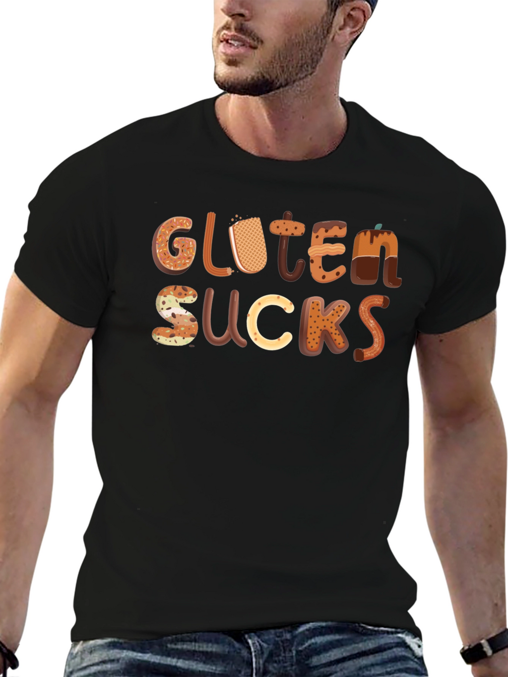 Gluten Sucks Funny T-Shirt - Novelty Tee