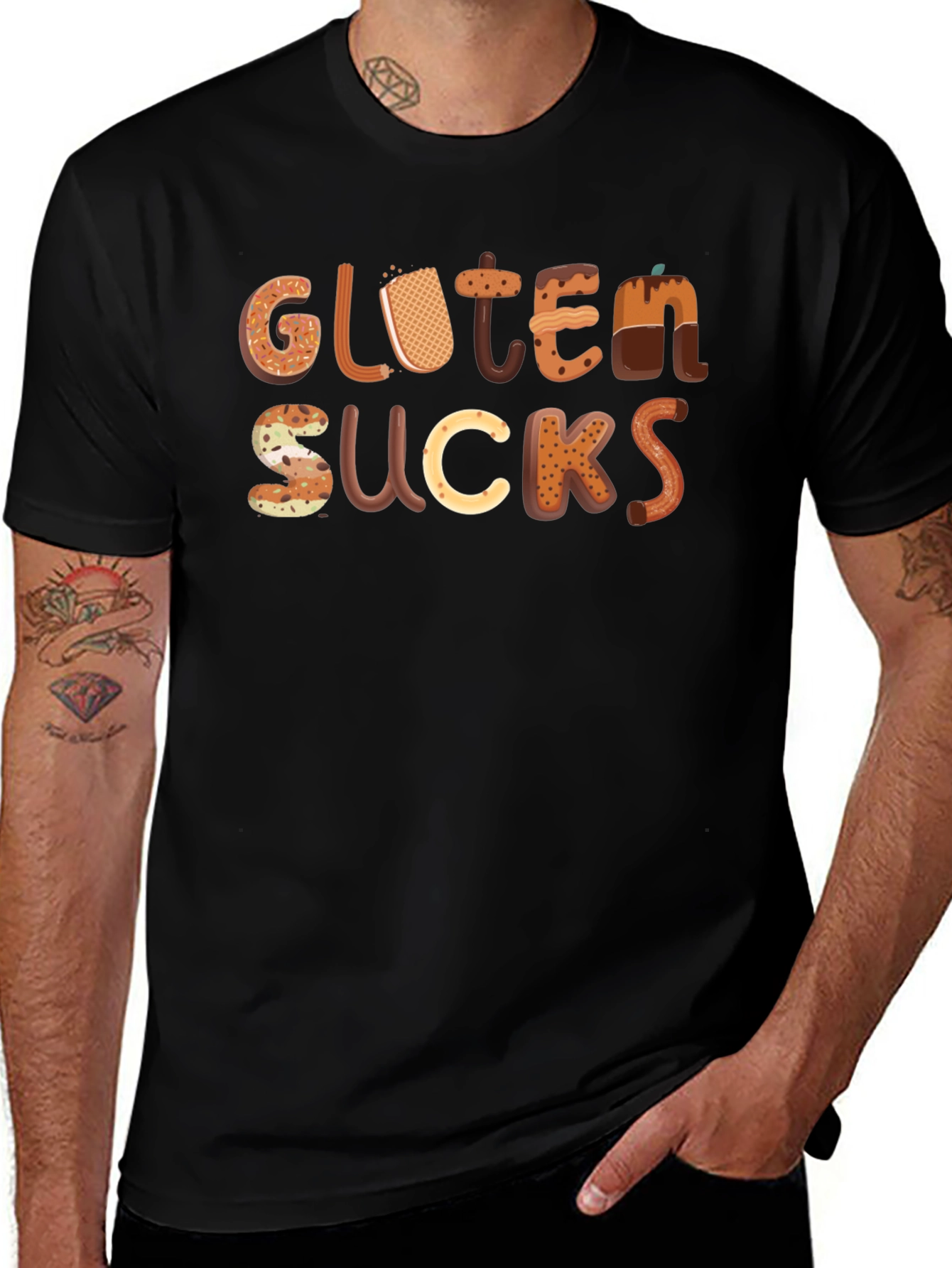 Gluten Sucks Funny T-Shirt - Novelty Tee