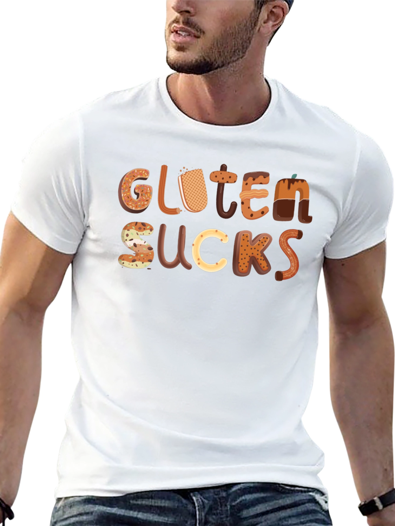 Gluten Sucks Funny T-Shirt - Novelty Tee