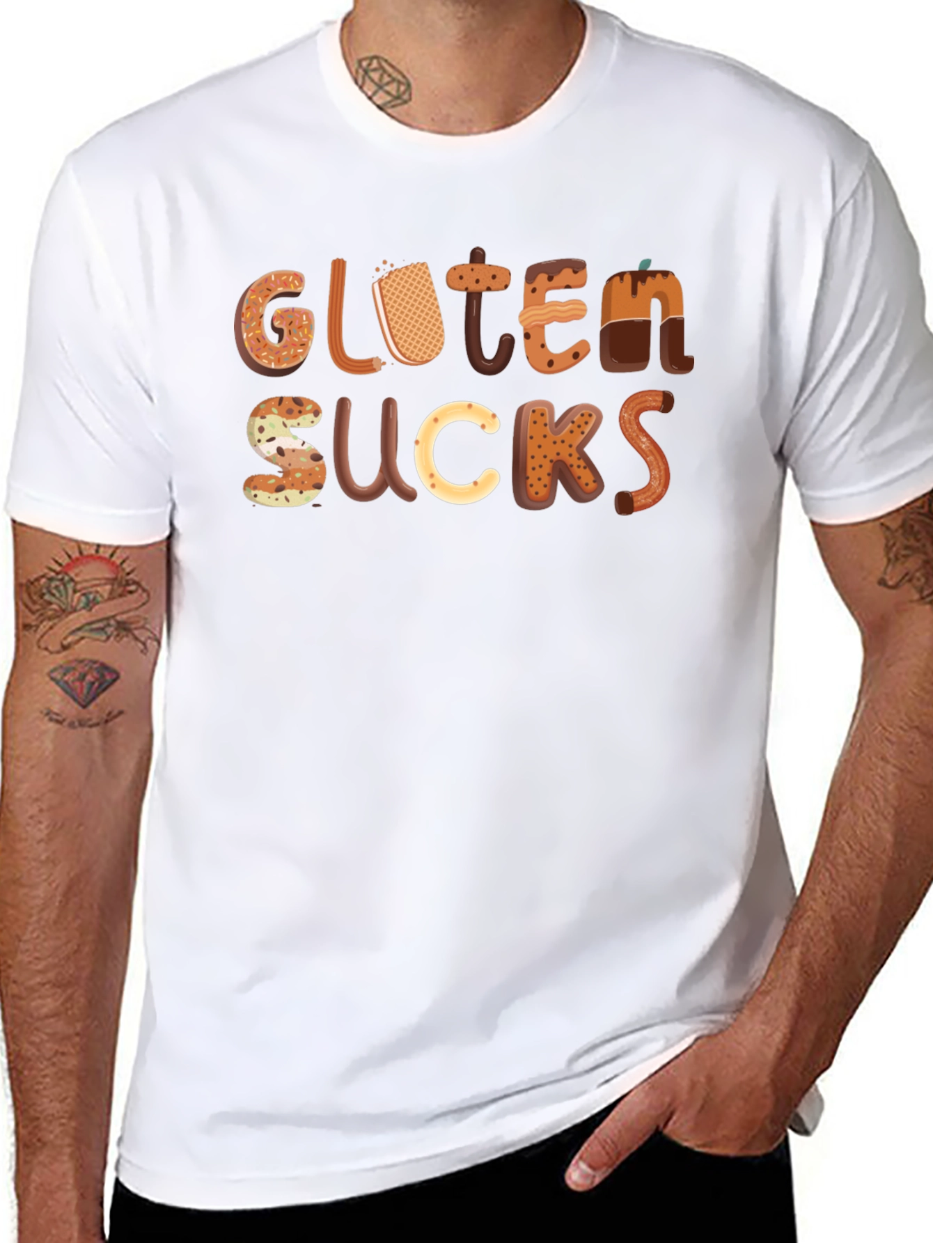 Gluten Sucks Funny T-Shirt - Novelty Tee