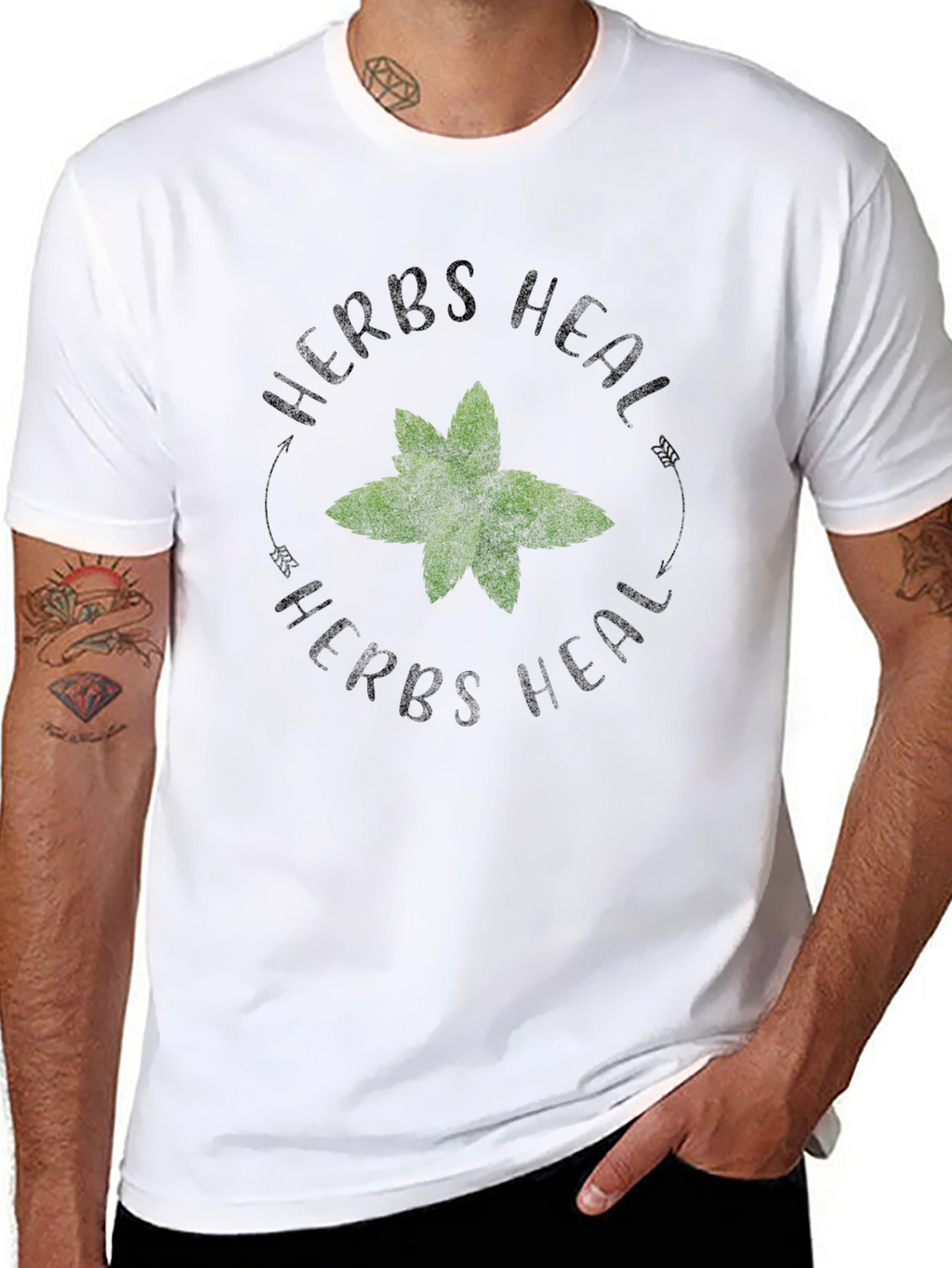 Herbs Heal T-Shirt - Black Graphic Tee