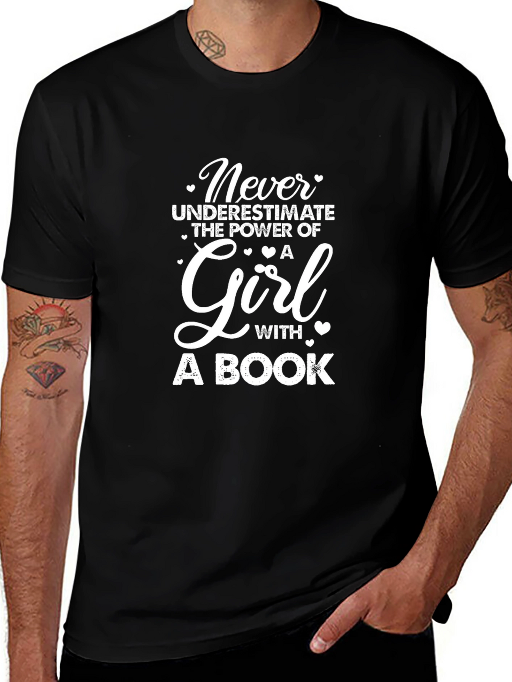 Never Underestimate a Girl with a Book T-Shirt