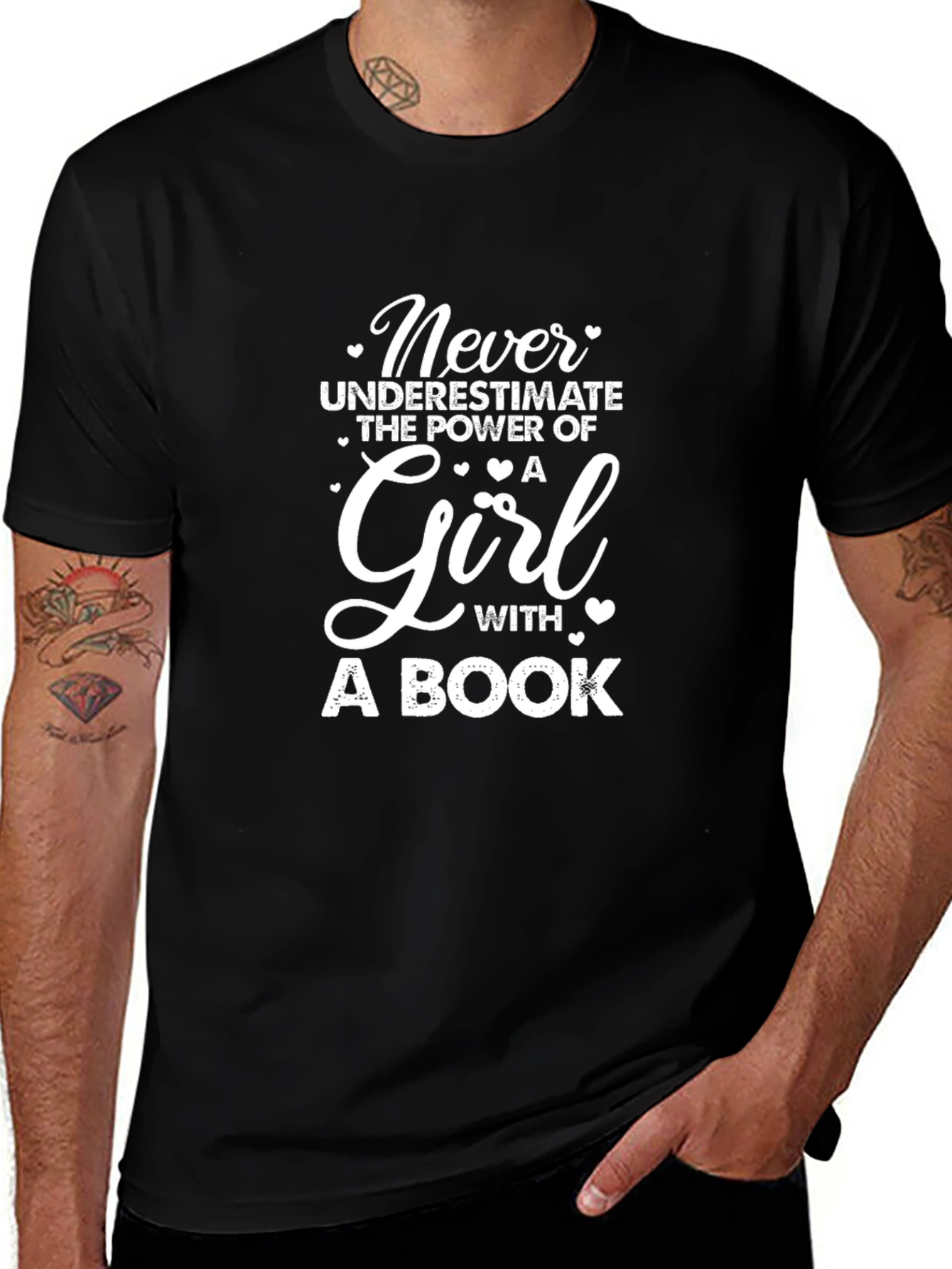 Never Underestimate a Girl with a Book T-Shirt