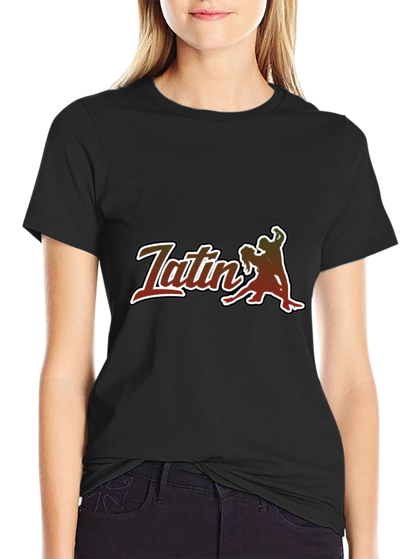 Latin Dance T-Shirt - Sleek Black Tee