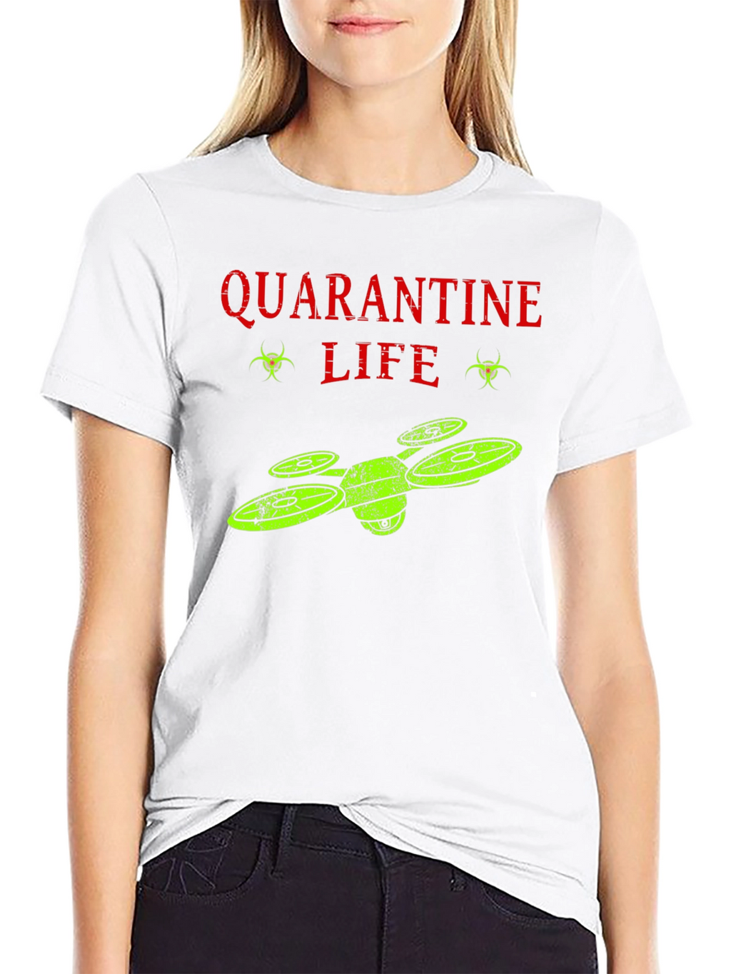 Quarantine Life Drone T-Shirt - Funny Novelty Tee