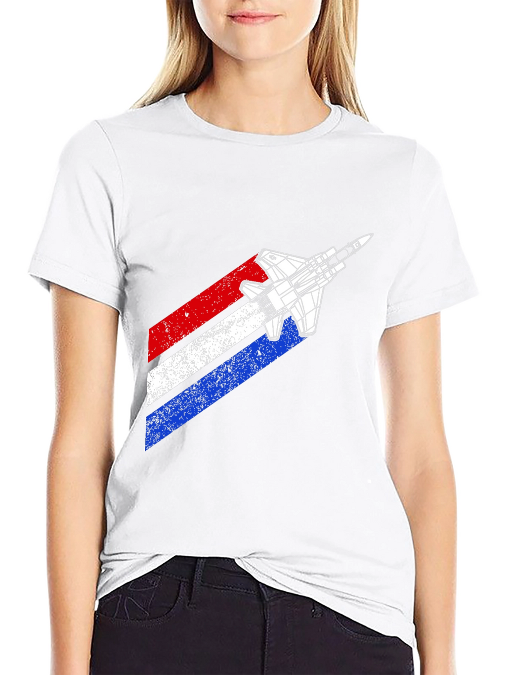 Retro Fighter Jet Graphic T-Shirt