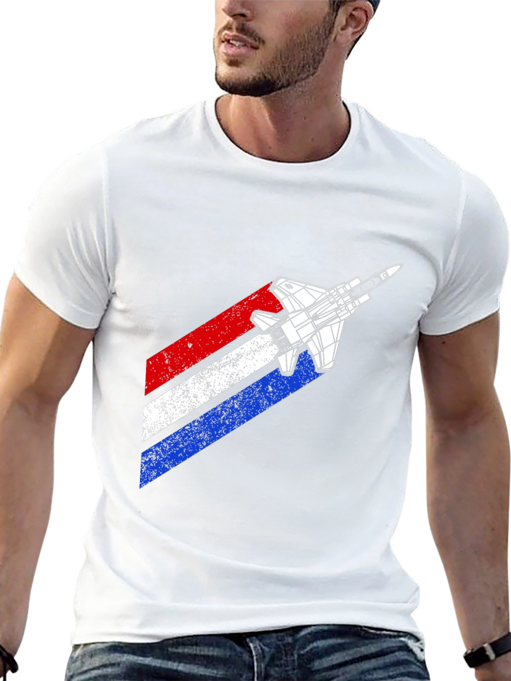Retro Fighter Jet Graphic T-Shirt
