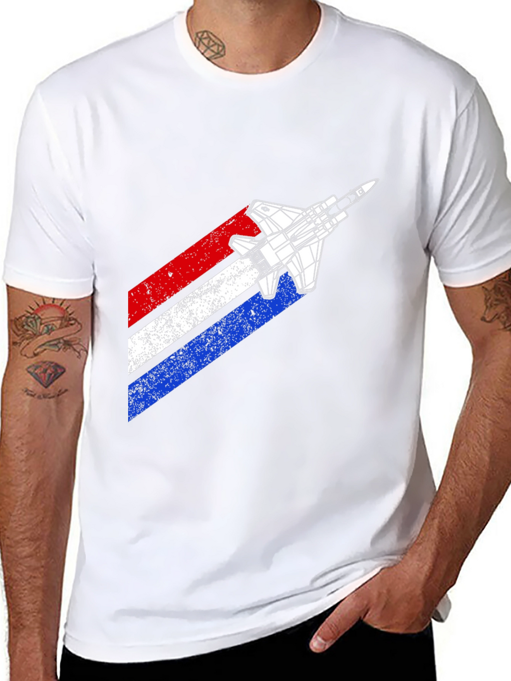 Retro Fighter Jet Graphic T-Shirt