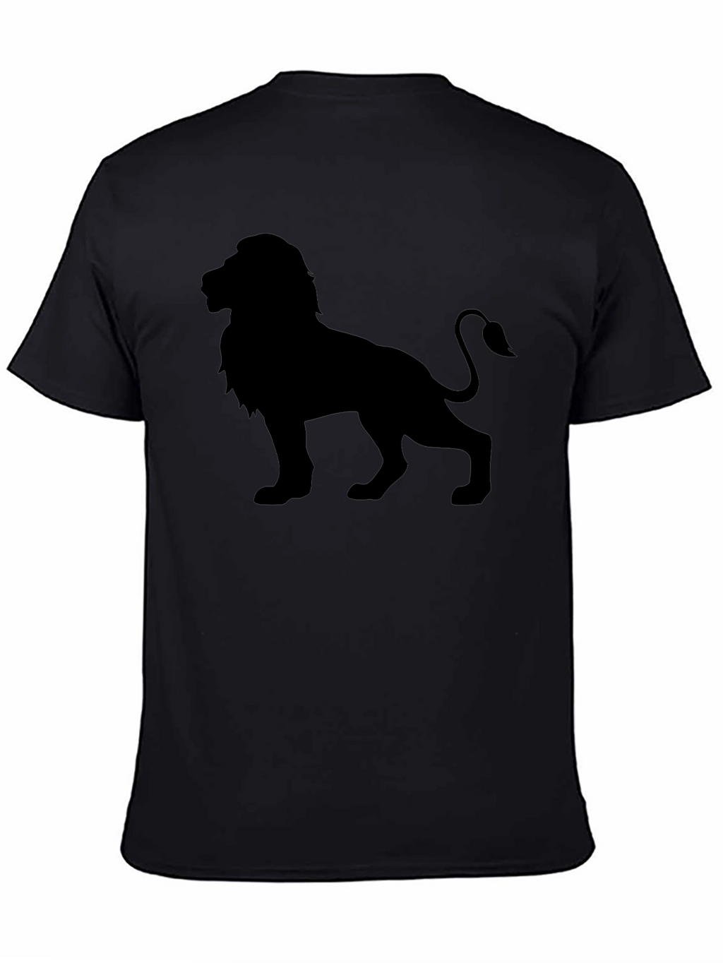 Lion Silhouette Graphic Black T-Shirt