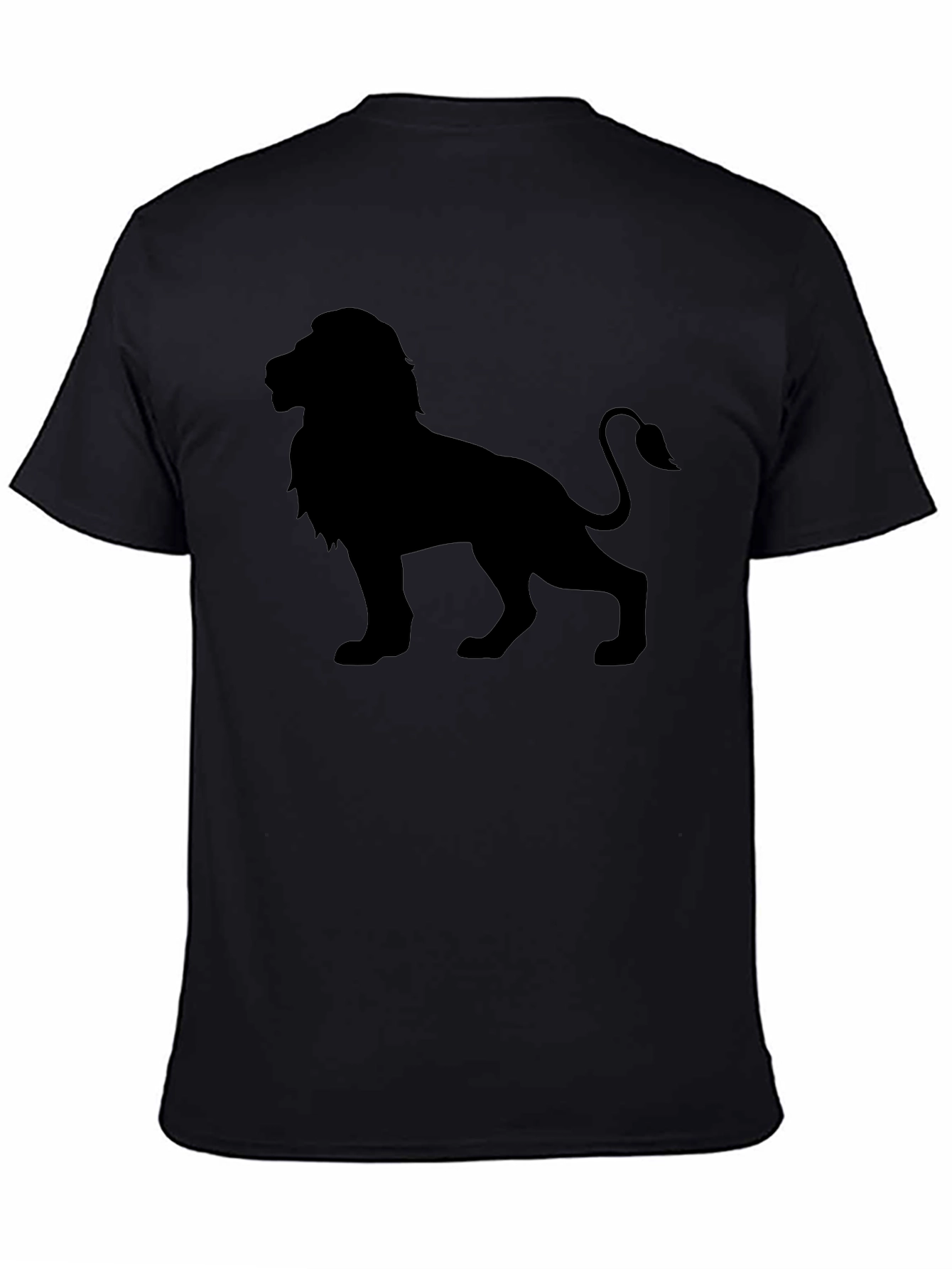 Lion Silhouette Graphic Black T-Shirt