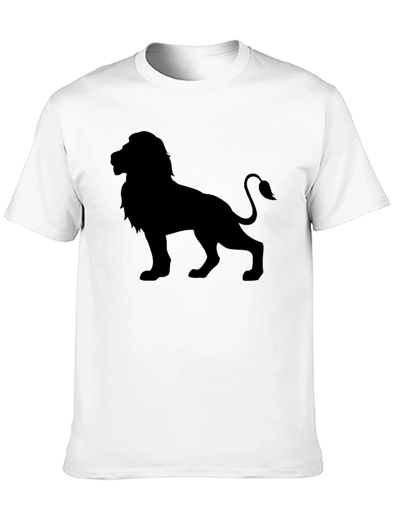 Lion Silhouette Graphic Black T-Shirt