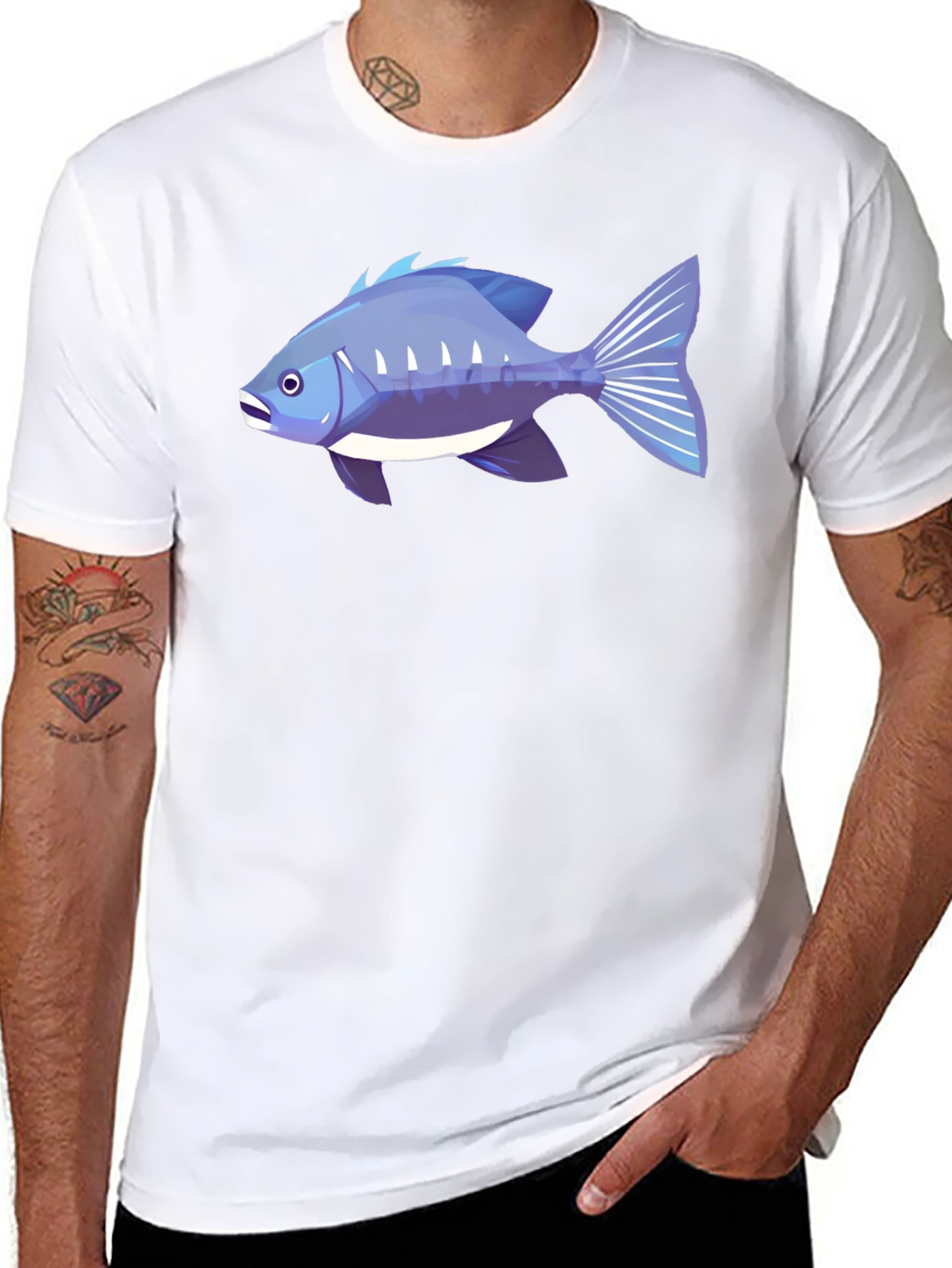 Fish Graphic T-Shirt - Cool Blue Design