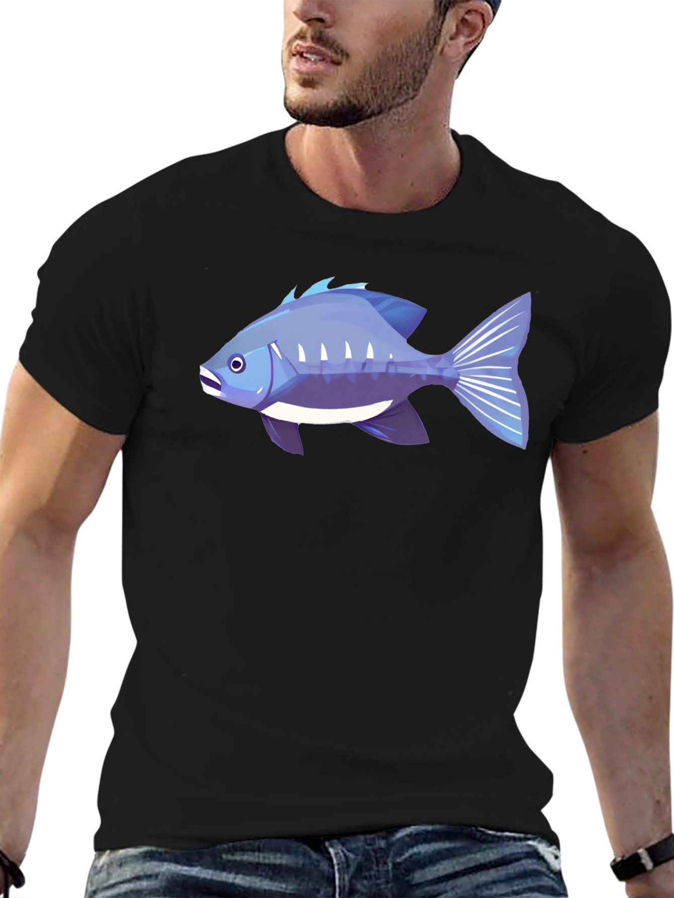 Fish Graphic T-Shirt - Cool Blue Design