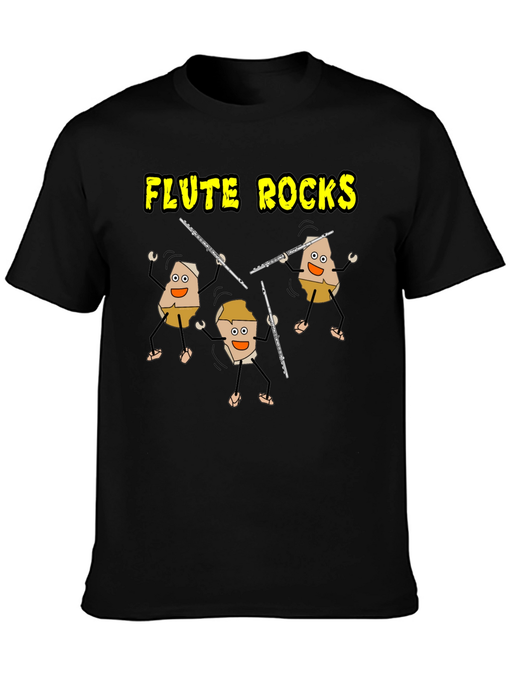 Flute Rocks Black Graphic Tee