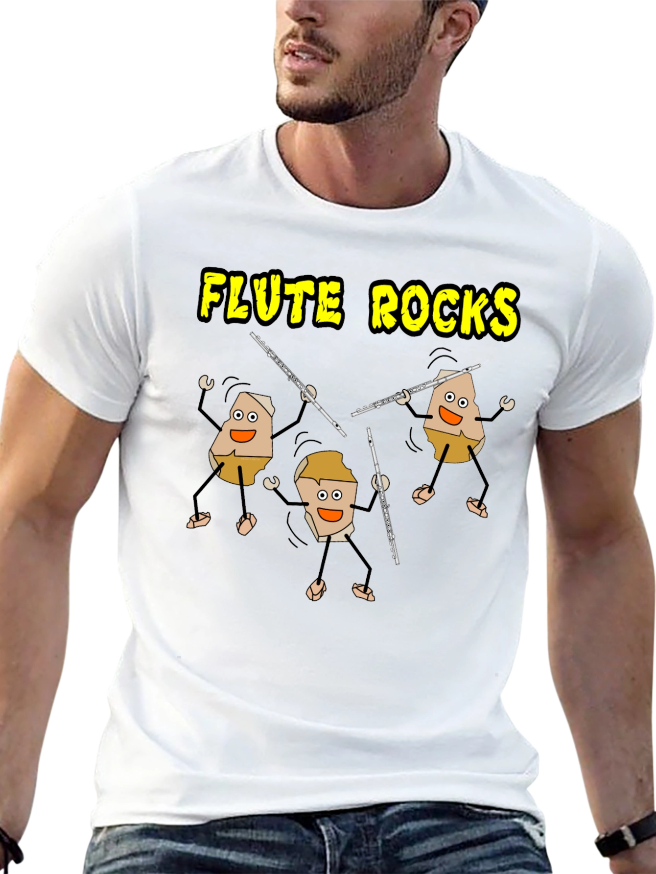 Flute Rocks Black Graphic Tee