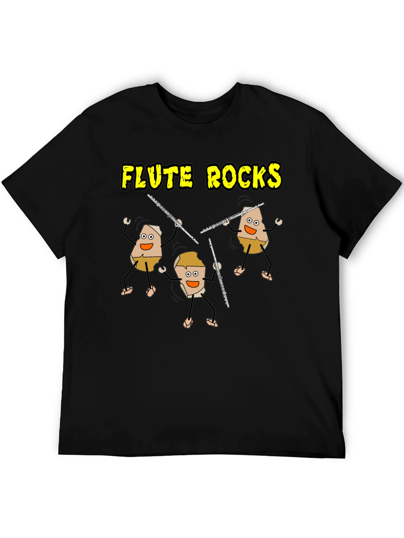 Flute Rocks Black Graphic Tee