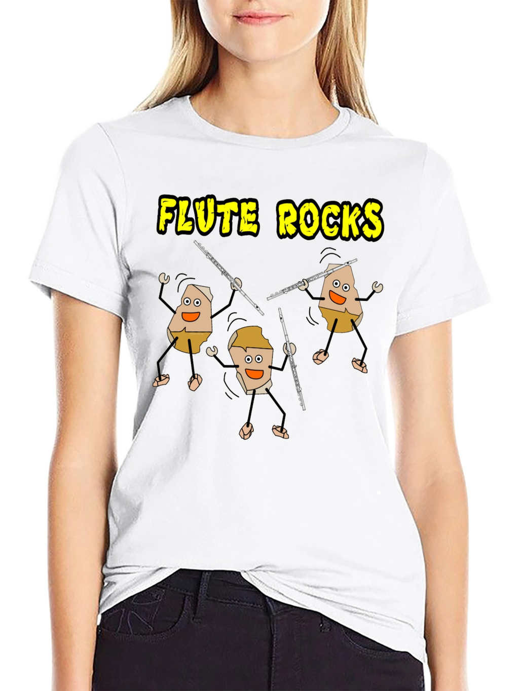 Flute Rocks Black Graphic Tee