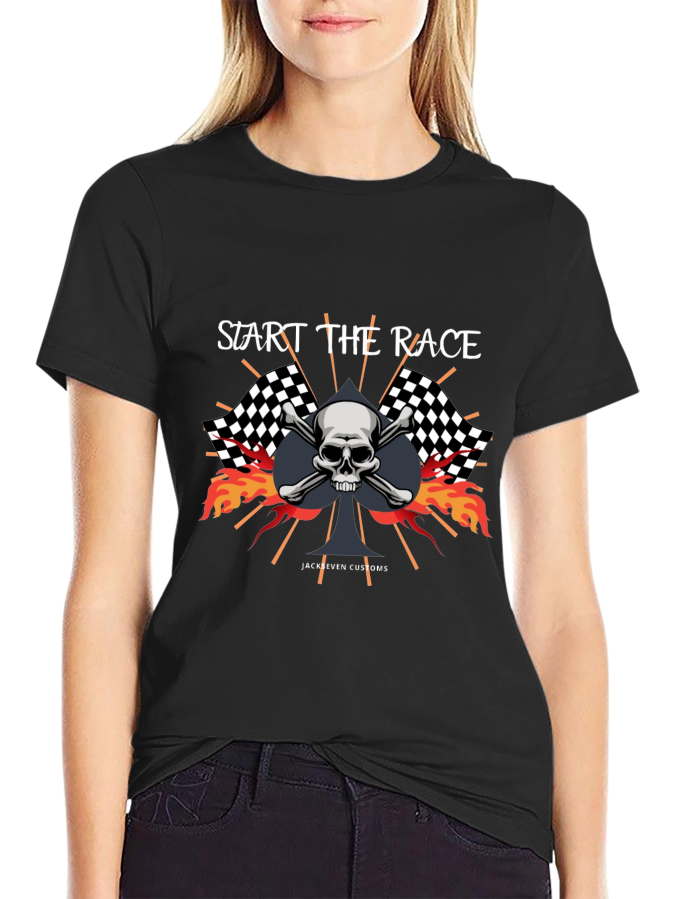 Start the Race Skull Graphic Tee - Jack Seven Customs
