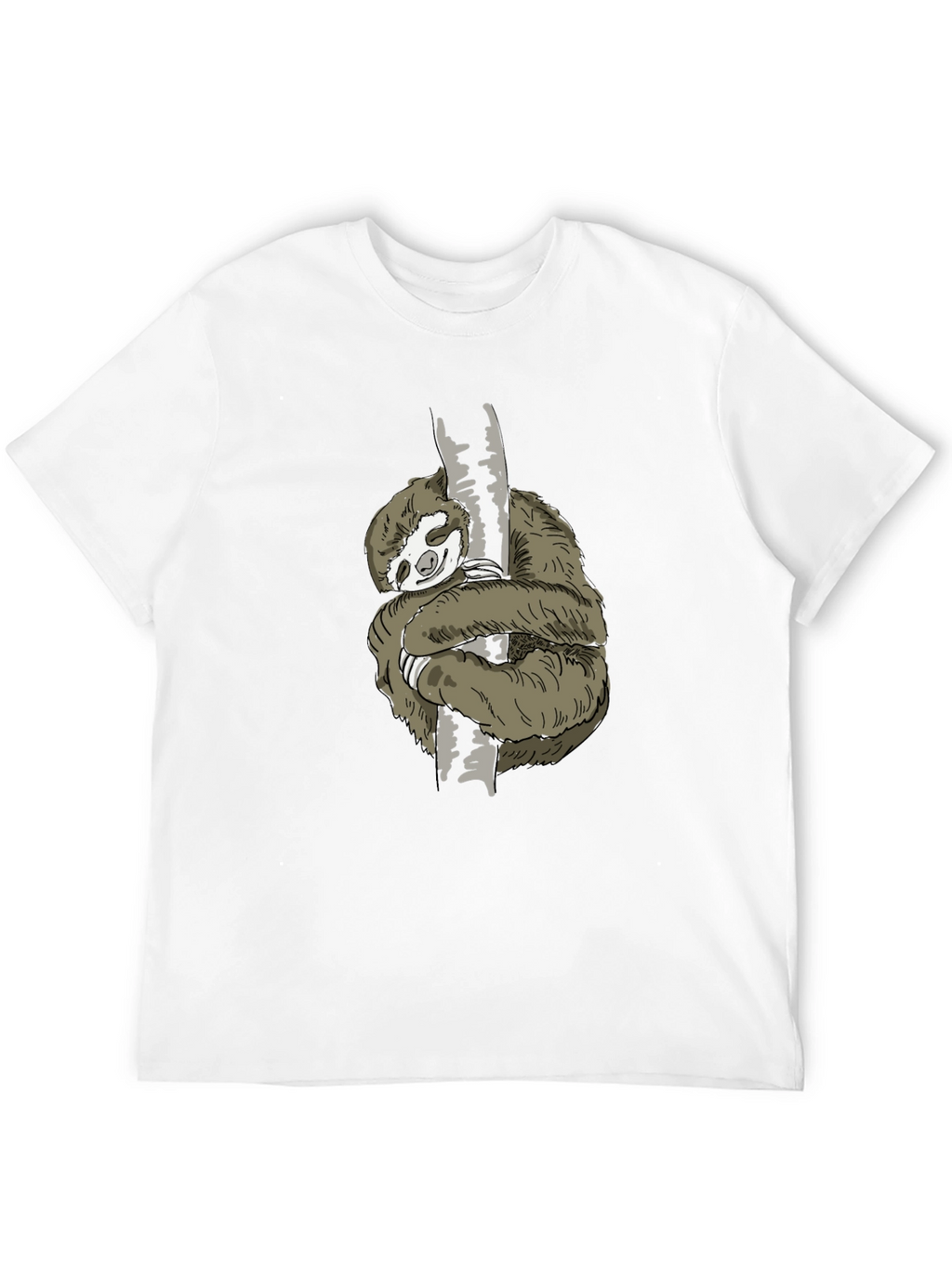 Mens Sloth Hugging Tree Graphic Tee - Black