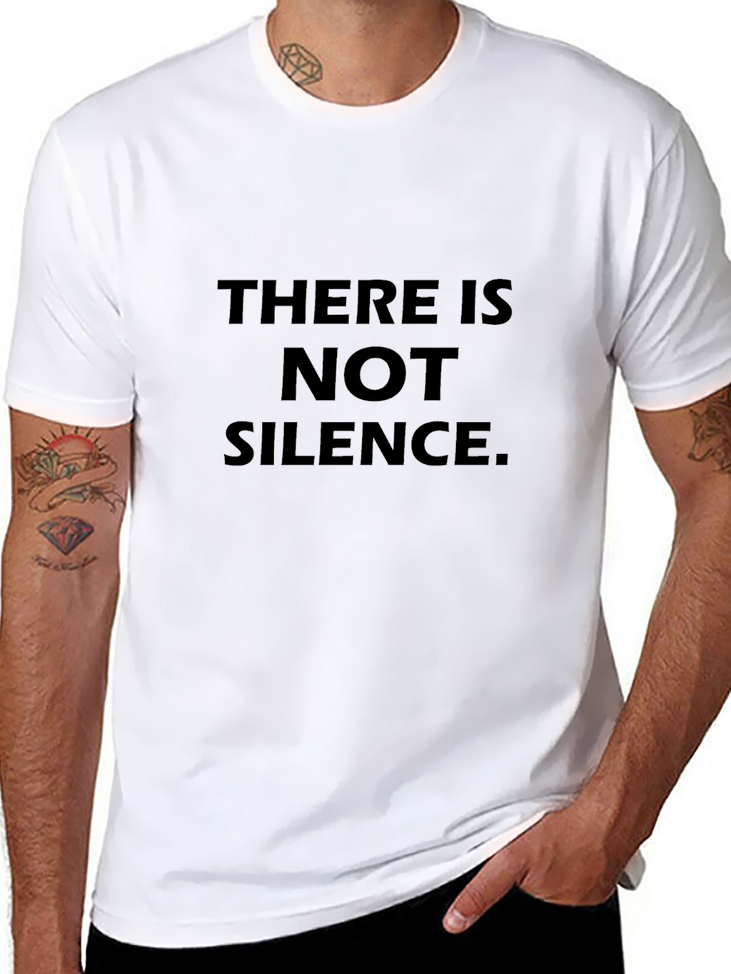 There is Not Silence T-Shirt - Black Crew Neck