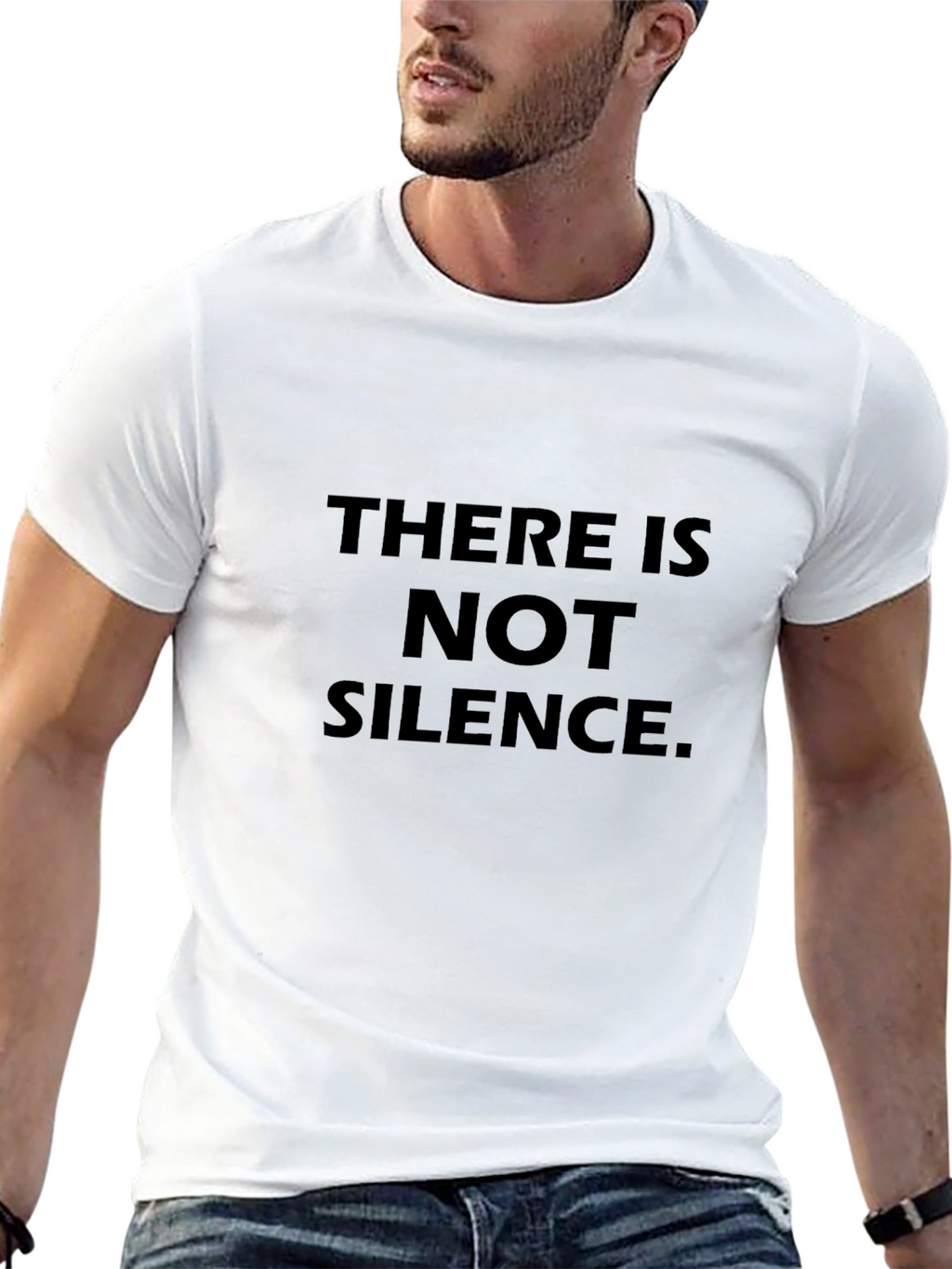 There is Not Silence T-Shirt - Black Crew Neck