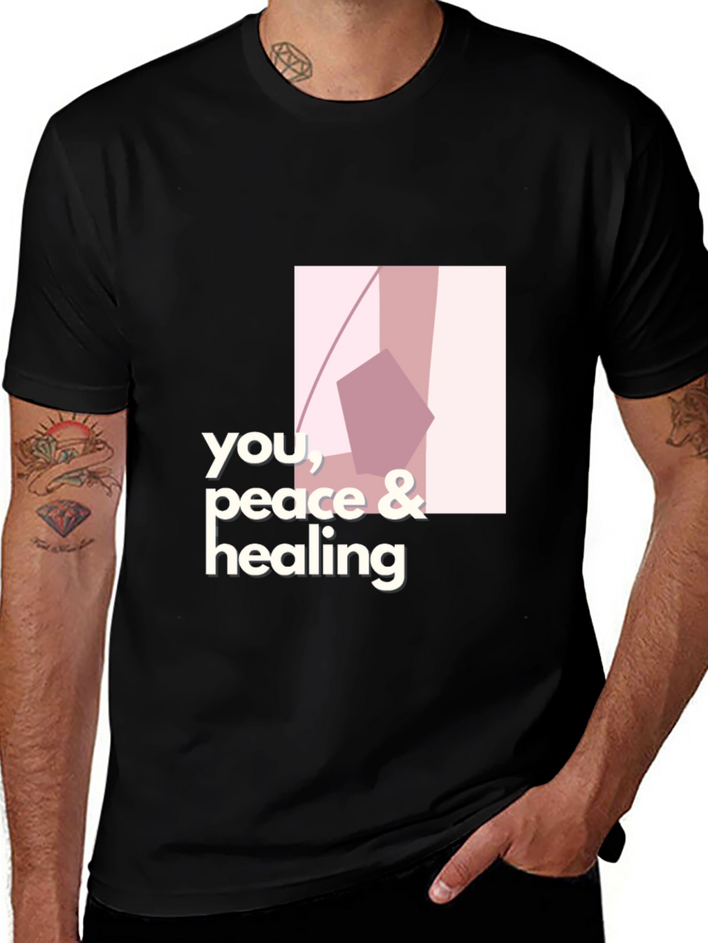 Modern You Peace & Healing Graphic Black T-Shirt
