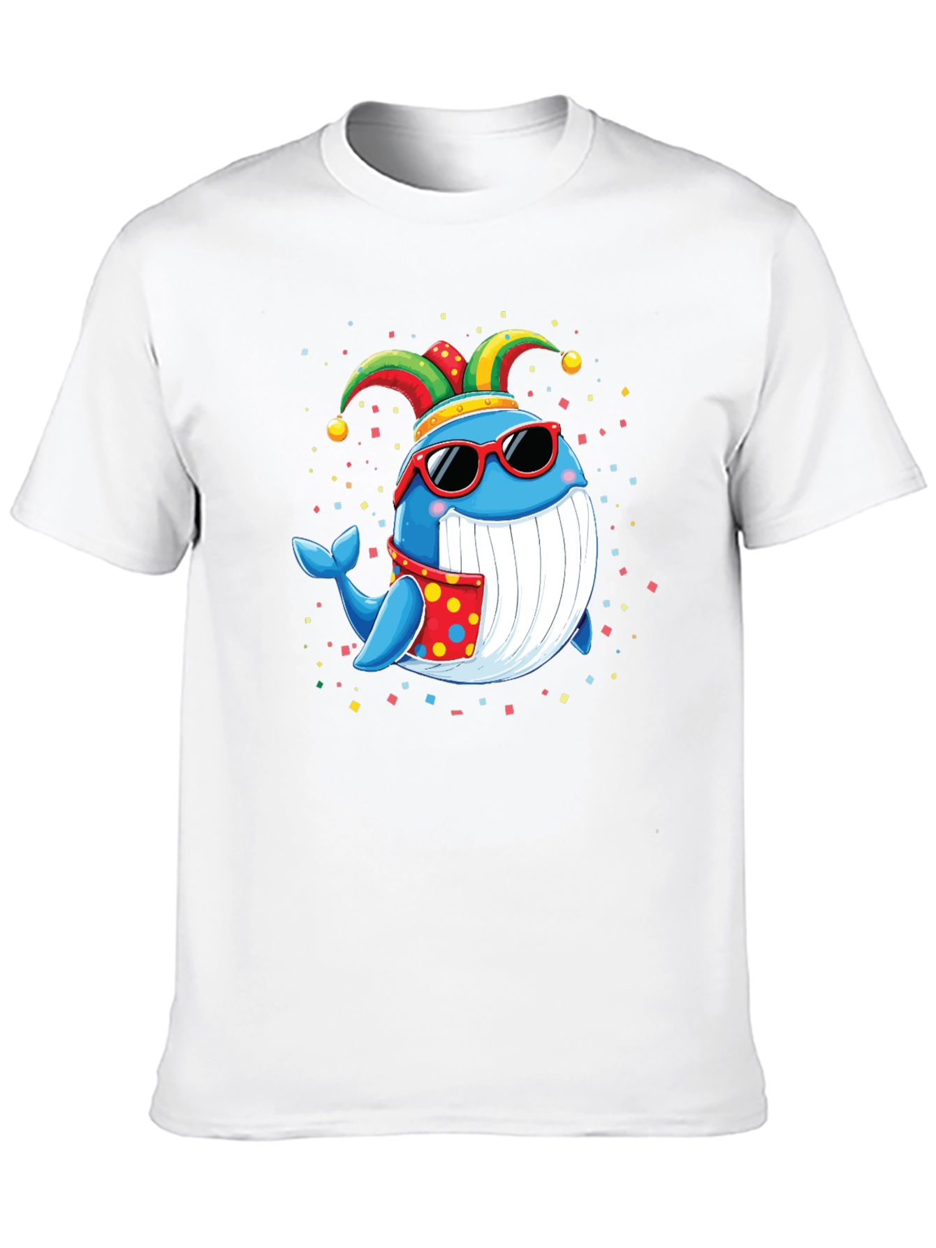 Whimsical Whale T-Shirt: Fun & Festive Cartoon Design