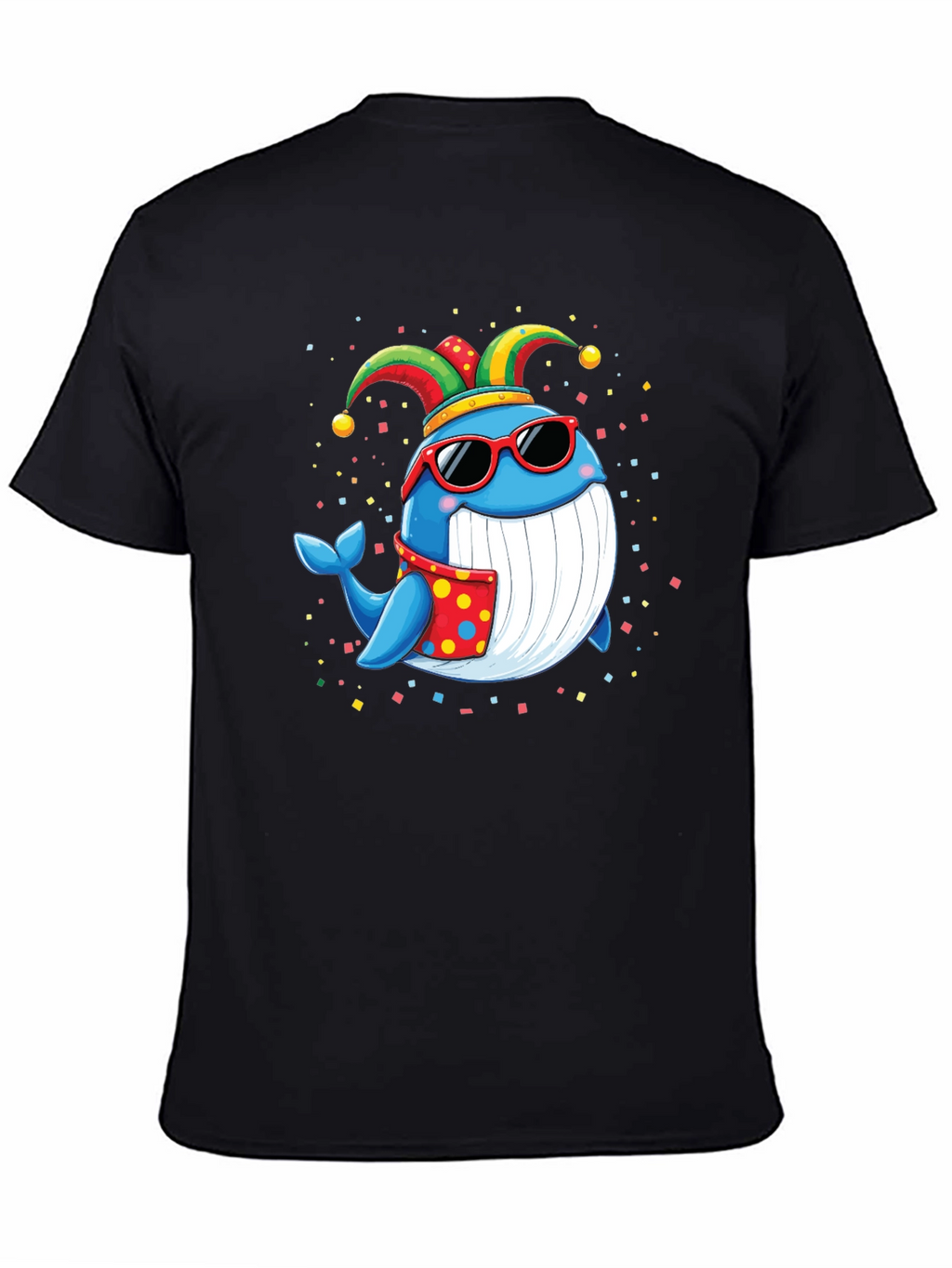 Whimsical Whale T-Shirt: Fun & Festive Cartoon Design