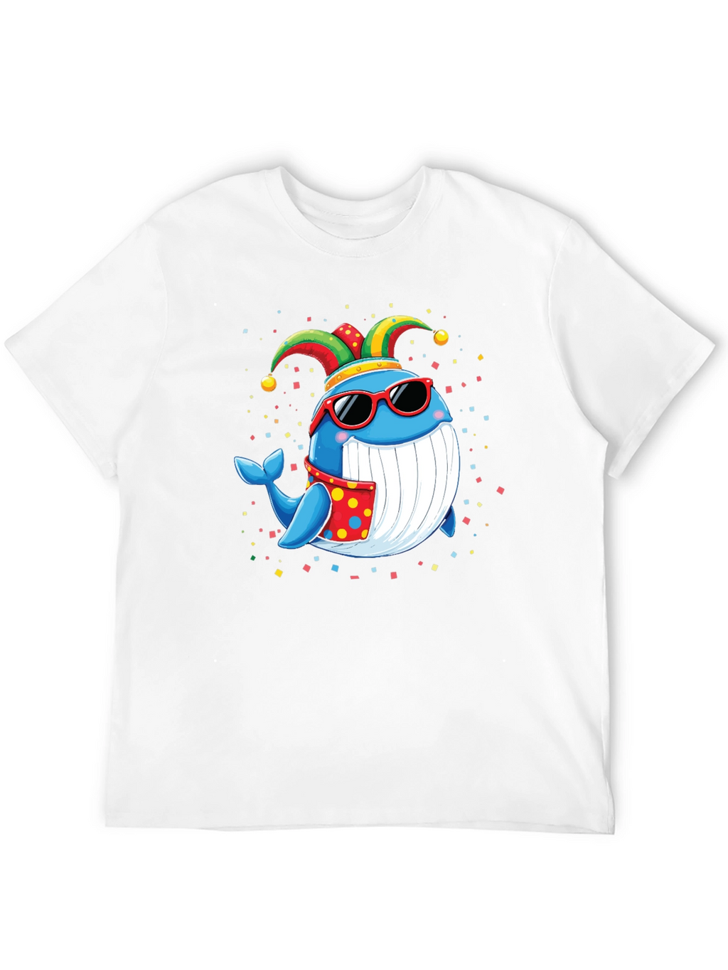 Whimsical Whale T-Shirt: Fun & Festive Cartoon Design
