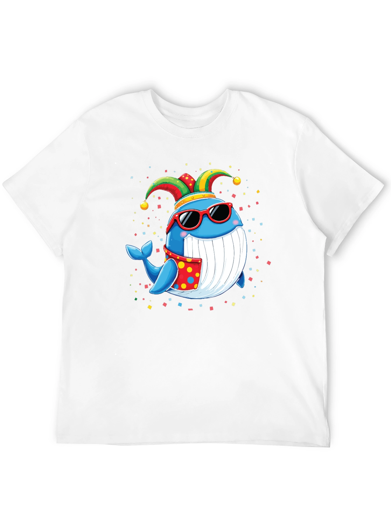 Whimsical Whale T-Shirt: Fun & Festive Cartoon Design